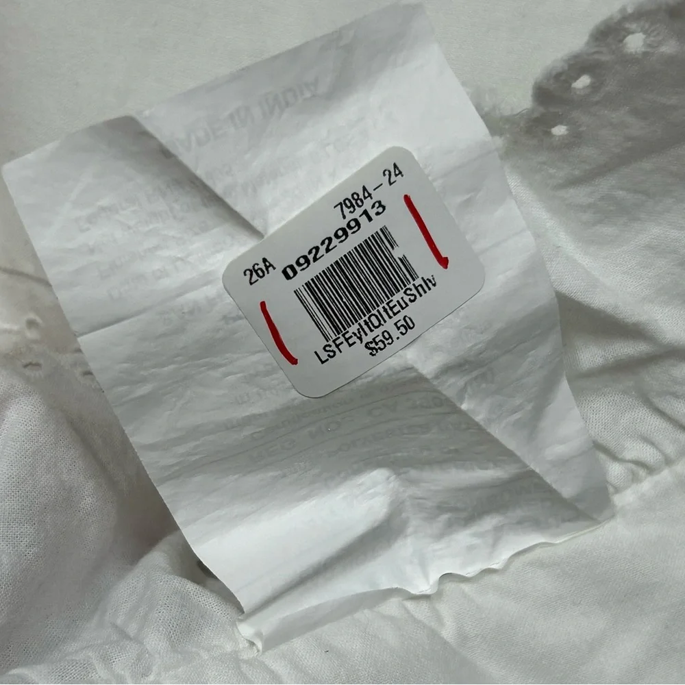 LoveShackFancy Ivory Eyelet Euro Pillow Sham Cover Ruffle Trim Floral 26